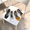 Sandal 5p gót trụ mũi vuông bản ngang talong đen - MS:S5-23031