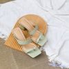 Guốc 5P gót vuông mũi vuông kẹp ngón quai ngang lệch- MS: G5-26034