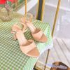 Sandal 10p gót trụ đúp mũi mũi tròn quai ngang khuyết giữa - MS: S10-23008