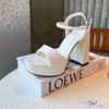 Sandal 12p gót vuông khuyết quai ngang khuyết giữa si bóng - MS: S12-71002
