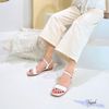 Sandal 3p mũi tròn quai ngang khuyết si rắn hậu hở - MS: S3-26008