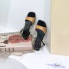 Sandal 3p gót vuông mũi tròn quai ngang khuyết -MS: S3-26005
