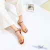 Sandal 3p gót vuông mũi tròn quai ngang khuyết -MS: S3-26005