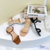 Sandal 3P gót vuông mũi vuông nhỏ quai ngang phồng - MS: S3-22001