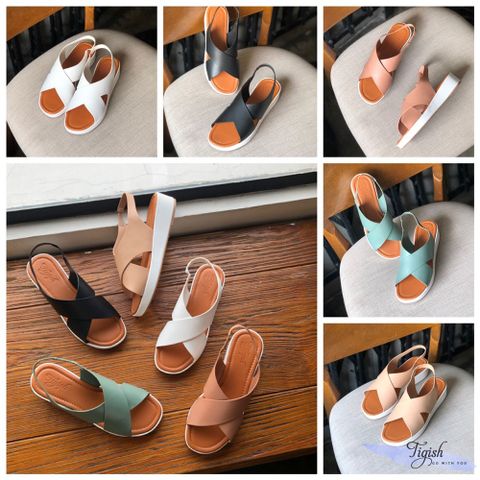  Giày Sandal nữ 4p bánh mì 2 quai chéo lớn - MS: S4-25002 