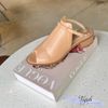 Sandal 5p gót vân gỗ mũi tròn quai ngang lớn hậu khóa - MS: S5-22011