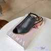Sandal 5p gót vân gỗ mũi tròn quai ngang lớn hậu khóa - MS: S5-22011