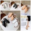 Sandal 5p gót vân gỗ mũi tròn quai ngang lớn hậu khóa - MS: S5-22011