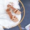 Giày Sandal 5p gót vuông mũi vuông chữ U ngang - MS: S5-23029