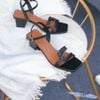 Giày Sandal 5p gót vuông mũi vuông chữ U ngang - MS: S5-23029