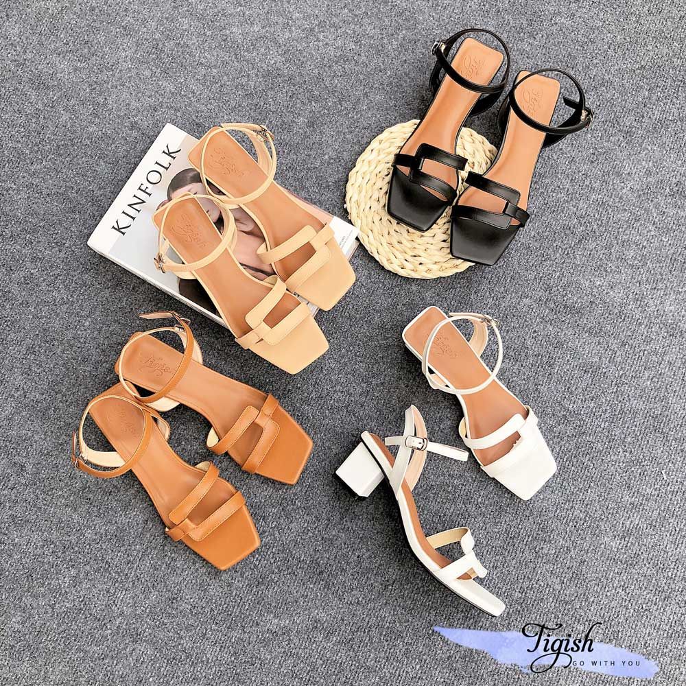 Giày Sandal 5p gót vuông mũi vuông chữ U ngang - MS: S5-23029