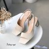 Giày sandal nữ 6p gót khuyết mũi vuông bảng ngang khuyết hỏi - MS: S6-26009