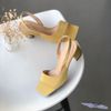 Giày sandal nữ 6p gót khuyết mũi vuông bảng ngang khuyết hỏi - MS: S6-26009