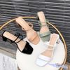 Giày sandal 5p gót khuyết mũi vuông bảng ngang - MS: S5-22006