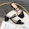 Giày sandal 5p gót khuyết mũi vuông bảng ngang - MS: S5-22006
