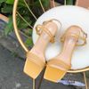 Giày Sandal nữ 5p gót thoi 3 quai ngang mảnh - MS: S5-26012