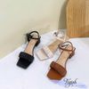 Sandal 5p gót vuông mũi vuông quai ngang dúm - MS: S5-22014