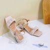 Sandal 5p gót vuông mũi vuông quai ngang dúm - MS: S5-22014