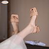 Sandal 5p gót vuông mũi vuông quai ngang dúm - MS: S5-22014