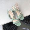 Giày Sandal nữ 5p mũi vuông bảng ngang chéo X lệch một bên - MS: S5-23025