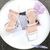 Giày sandal nữ 5p mũi vuông ngang chéo hậu thun - MS: S5-23022