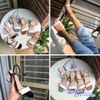 Giày Sandal 5p mũi vuông phối màu bảng ngang - MS: S5-06019