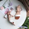 Giày Sandal 5p mũi vuông phối màu bảng ngang - MS: S5-06019