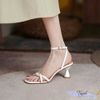 Sandal 6P gót đồng hồ cát 2 quai ngang nhỏ xoắn- MS: S6-26011