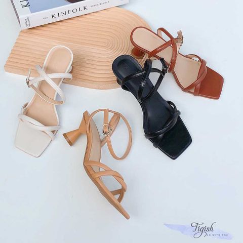  Sandal 6P gót đồng hồ cát 2 quai ngang nhỏ xoắn- MS: S6-26011 