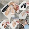 Sandal 7p gót vuông nhỏ mũi vuông quai ngang phối xích - MS: S7-26026