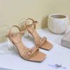Sandal 7p gót trụ mika mũi vuông quai ngang phối khóa ngang 3 tim - MS: S7-23017