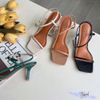 Sandal nữ 7p gót vuông nhỏ sơn mũi vuông bảng ngang nhỏ nối eo - MS: S7-26013