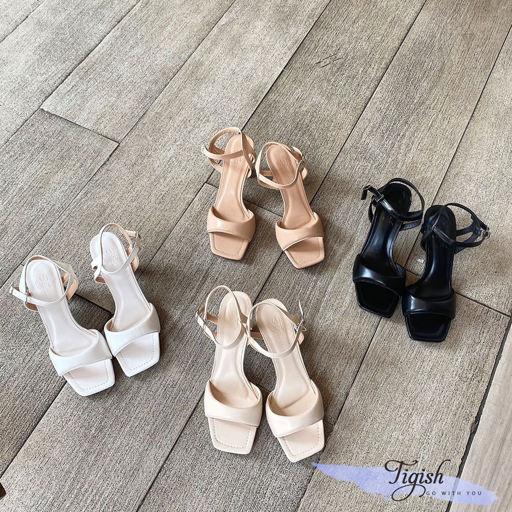 Sandal 7p gót khuyết mũi vuông bảng ngang khuyết giữa - MS: S7-06007
