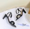 Sandal 7p gót lép mũi vuông quai ngang dúm - MS: S7-22004