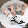 Giày sandal 7p gót mika thang đối xứng 2 quai ngang mảnh - MS: S7-23008