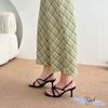 Sandal 7p gót vuông nhỏ mũi vuông 2 quai xoắn lồng nhau - MS: S7-26027