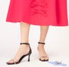 Sandal 7p gót vuông nhỏ mũi vuông quai ngang mảnh đính đá hậu bít - MS: S7-74001