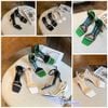 Sandal 7p gót vuông nhỏ mũi vuông quai ngang mảnh đính đá hậu bít - MS: S7-74001
