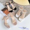 Sandal 8p gót sơn lằn sóng đúp mũi bảng ngang mika- MS: S8-23008