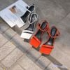 Sandal 9P gót sơn tam giác mũi vuông quai ngang nhỏ si bóng - MS: S9-26002