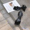 Sandal 9P gót sơn tam giác mũi vuông quai ngang nhỏ si bóng - MS: S9-26002