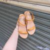 Giày Sandal nữ bảng ngang nhỏ si phối khóa tròn - MS: SX-25016