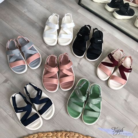  Giày sandal deta quai dù xé dán ngang chéo đế trắng - MS: SX-53003 