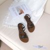 Sandal mũi tròn 5 dây mảnh ngang chéo X hậu thun - MS: SX-63004