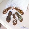 Sandal mũi tròn 5 dây mảnh ngang chéo X hậu thun - MS: SX-63004