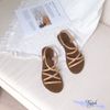 Sandal mũi tròn 5 dây mảnh ngang chéo X hậu thun - MS: SX-63004