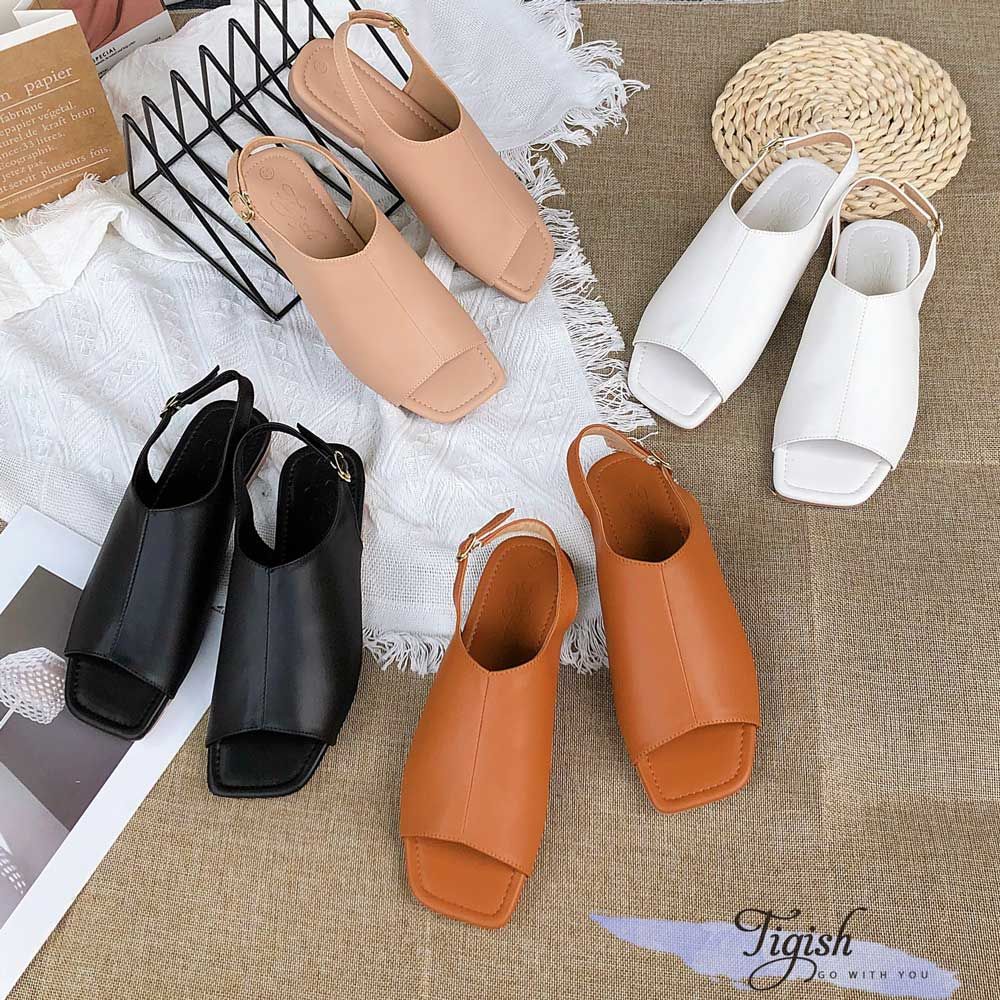 Sandal mũi vuông bảng ngang lớn hậu khóa- MS: SX-25038