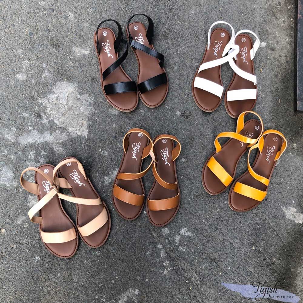 Giày sandal ngang chéo không móc khóa phối thun - MS: SX-25011