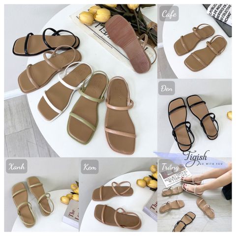  Sandal xẹp 2 quai ngang nối hậu - MS: SX-25053 