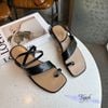 Sandal xẹp mũi tròn xỏ ngón quai chéo hâu vòng - MS: SX-25058